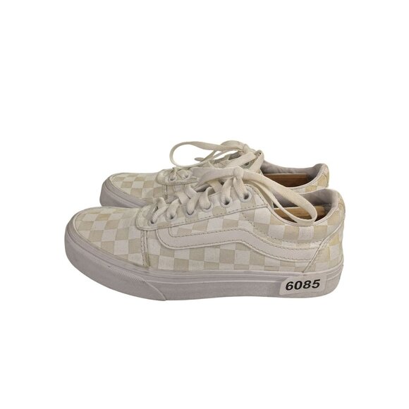 Vans Women's Size 6.5 Beige White Checkerboard Canvas Old Skool Sneakers - Picture 3 of 8